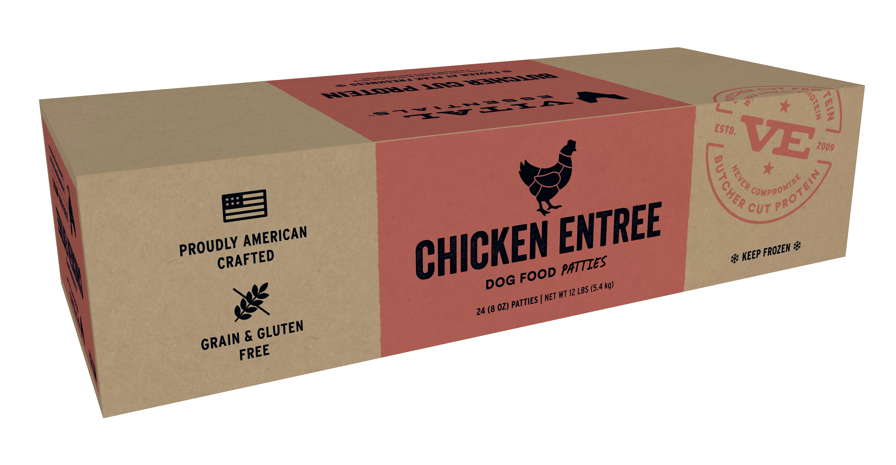 12lb VIT Frozen Chicken Entree Patties Bulk Dog Food - Health/First Aid
